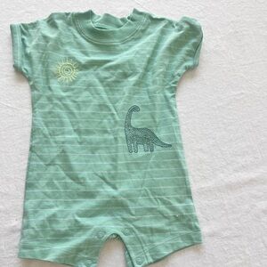 Carter's Mint Green Striped Infant Romper